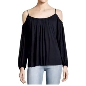 EUC- BAILEY/44 -Black Gathered Cold Shoulder Pleated size Small. Flowy & Cute